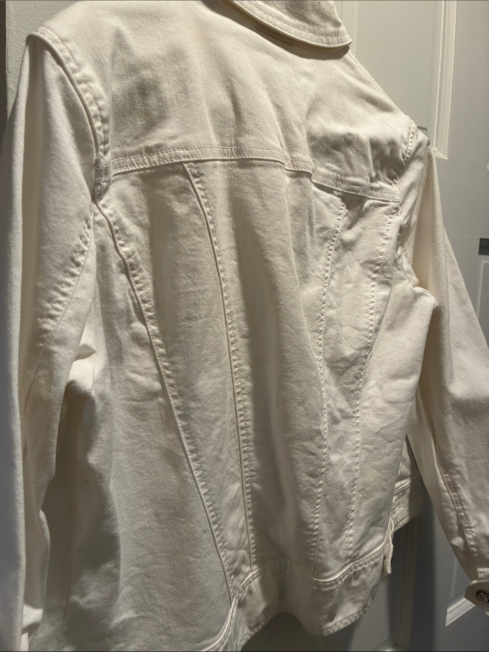 JM Collection Women's Off-White Denim Jacket - Picture 11 of 11